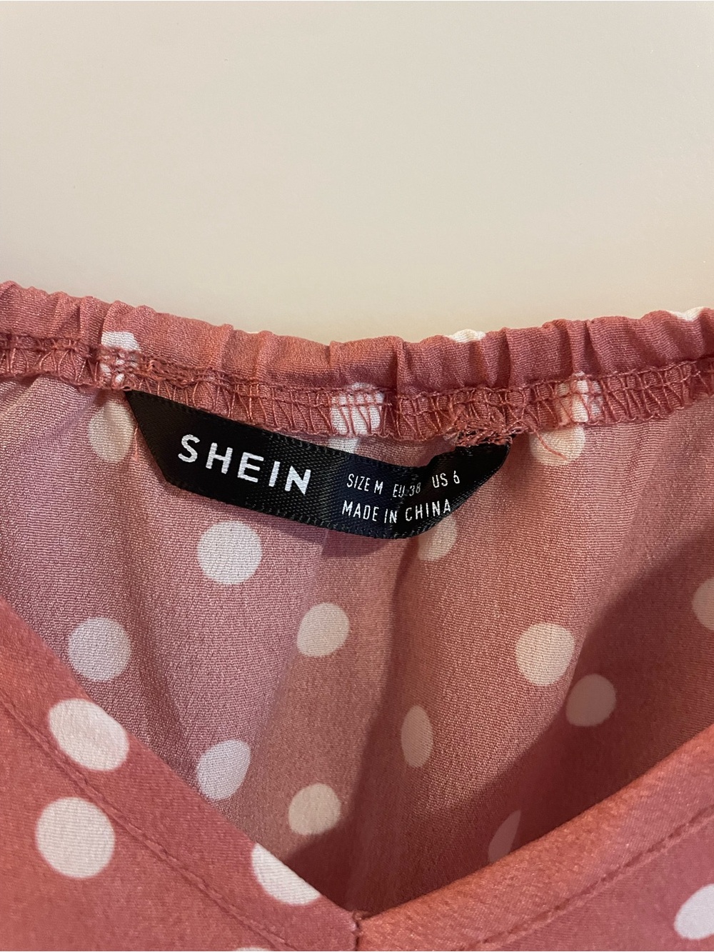 SHEIN Dusty Rose Polka Dot Spaghetti Strap Dress - Picture 4 of 4